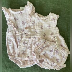 City Mouse 100% Organic Cotton Pink Butterfly Set